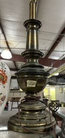 Mid Century Brass Candle Stick Lamp