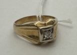 Men's Vintage 14k Dual Gold Diamond Ring Size: 12.75