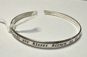 .925 Friendship Quote Bangle Bracelet