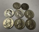 6 Silver Quarters and Buffalo Nickels