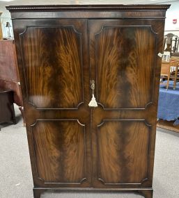 Antique Mahogany English Two Door Wardrobe