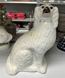 Vintage White Porcelain Staffordshire Style Dog