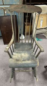 Primitive Hand Crafted Spindle Rocker