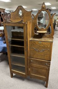 Vintage Oak Side by Side Display Secretary