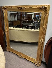 Large Gold Gilt Beveled Framed Wall Mirror