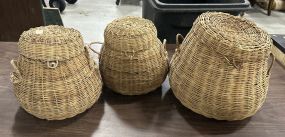 Three Hand Crafted St. Lucia Baskets