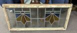 Antique Leaded Stained Glass Window Panel