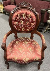 Vintage Victorian Style Mahogany Parlor Chair