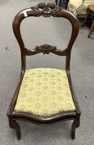 Mid Century Victorian Mahogany Carved Side Chair