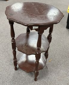 Vintage 20th Century Mahogany Three Tier Side Table