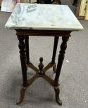 Late 20th Century Cherry Marble Plant Stand