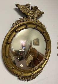 Vintage Federal Style Bulls Eye Eagle Crest Mirror