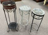 Three Decorative Metal Plant Stands