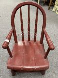 Red Painted Windsor Style Child Chair