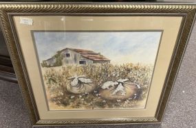 Signed Pat Folk Art Watercolor