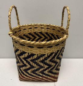 Choctaw Basket Hand Woven and Hand Cut Cane Gathering Basket