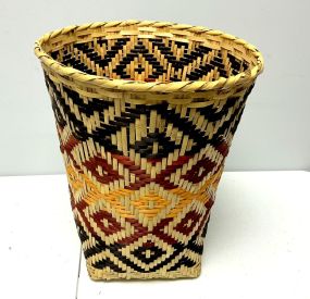 Choctaw Basket Hand Woven and Hand Cut Cane