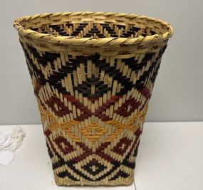 Choctaw Basket Hand Woven and Hand Cut Cane