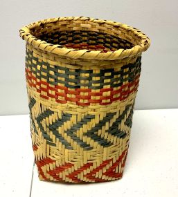 Choctaw Basket Hand Woven and Hand Cut Cane