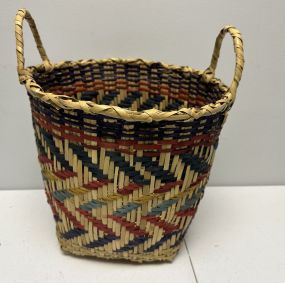 Choctaw Basket Hand Woven and Hand Cut Cane