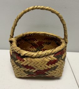 Choctaw Basket Hand Woven and Hand Cut Cane