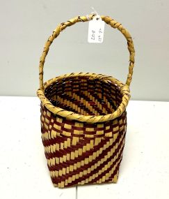 Choctaw Basket Hand Woven and Hand Cut Cane