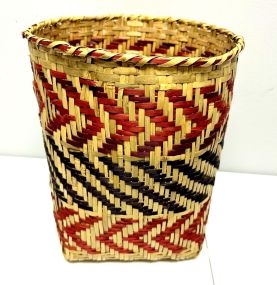 Choctaw Basket Hand Woven and Hand Cut Cane