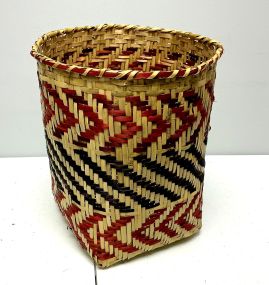 Choctaw Basket Hand Woven and Hand Cut Cane