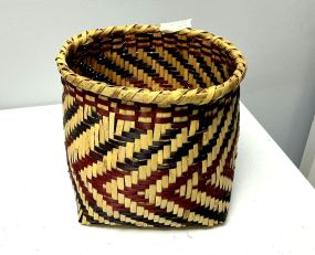 Choctaw Basket Hand Woven and Hand Cut Cane