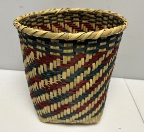 Choctaw Basket Hand Woven and Hand Cut Cane