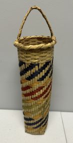 Choctaw Basket Hand Woven and Hand Cut Cane