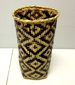 Choctaw Basket Hand Woven and Hand Cut Cane