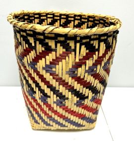 Choctaw Basket Hand Woven and Hand Cut Cane