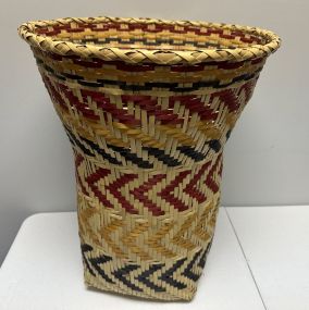 Choctaw Basket Hand Woven and Hand Cut Cane