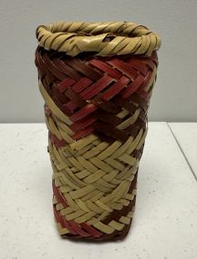 Choctaw Basket Hand Woven and Hand Cut Cane