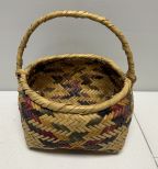 Choctaw Basket Hand Woven and Hand Cut Cane