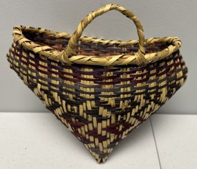 Choctaw Basket Hand Woven and Hand Cut Cane