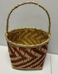 Choctaw Basket Hand Woven and Hand Cut Cane