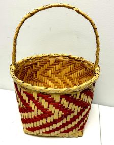 Choctaw Basket Hand Woven and Hand Cut Cane