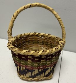 Choctaw Basket Hand Woven and Hand Cut Cane