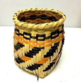 Choctaw Basket Hand Woven and Hand Cut Cane