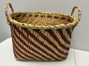 Choctaw Basket Hand Woven and Hand Cut Cane