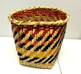 Choctaw Basket Hand Woven and Hand Cut Cane