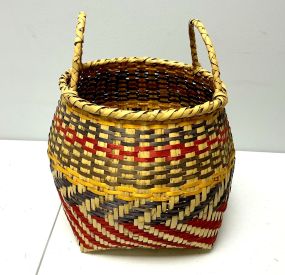 Choctaw Basket Hand Woven and Hand Cut Cane