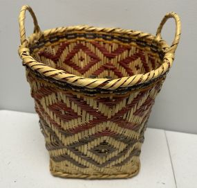 Choctaw Basket Hand Woven and Hand Cut Cane