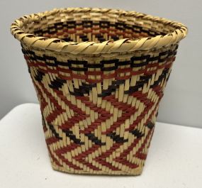 Choctaw Basket Hand Woven and Hand Cut Cane