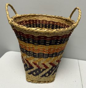 Choctaw Basket Hand Woven and Hand Cut Cane