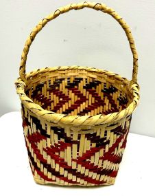 Choctaw Basket Hand Woven and Hand Cut Cane