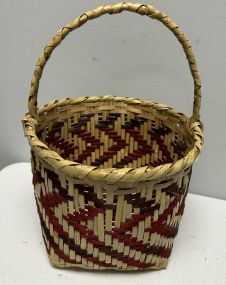 Choctaw Basket Hand Woven and Hand Cut Cane