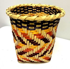 Choctaw Basket Hand Woven and Hand Cut Cane